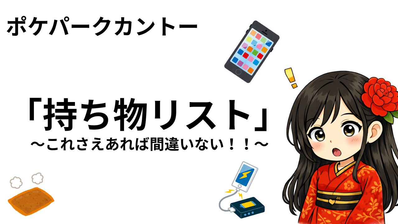 【ポケパークカントー持ち物リスト一覧】これさえあれば間違いない！！